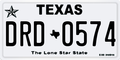 TX license plate DRD0574