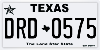 TX license plate DRD0575