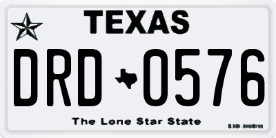 TX license plate DRD0576