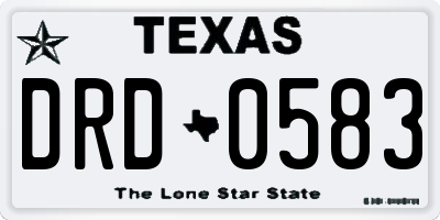 TX license plate DRD0583