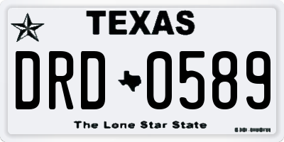 TX license plate DRD0589