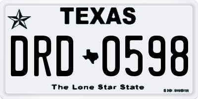 TX license plate DRD0598