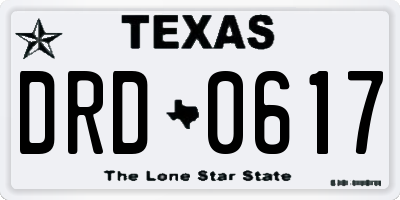 TX license plate DRD0617