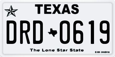 TX license plate DRD0619