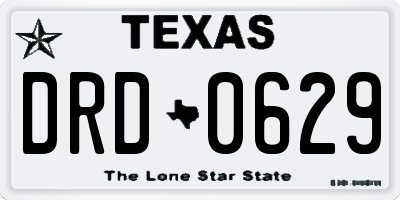 TX license plate DRD0629