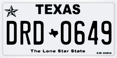 TX license plate DRD0649