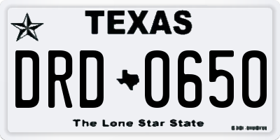 TX license plate DRD0650