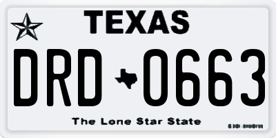 TX license plate DRD0663