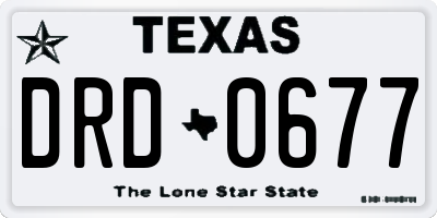 TX license plate DRD0677