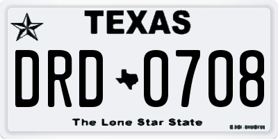 TX license plate DRD0708