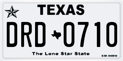 TX license plate DRD0710