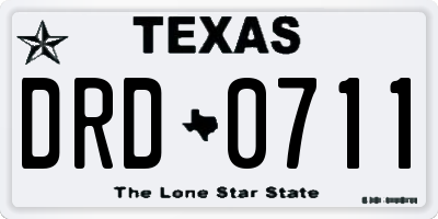 TX license plate DRD0711