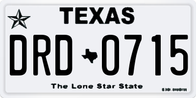 TX license plate DRD0715