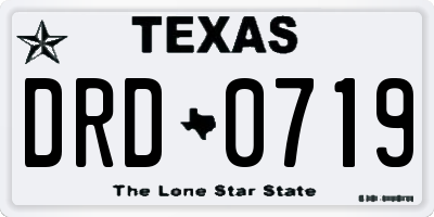 TX license plate DRD0719