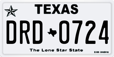 TX license plate DRD0724