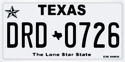 TX license plate DRD0726