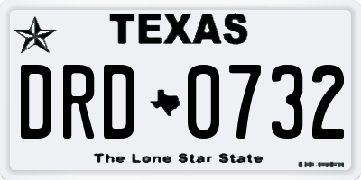 TX license plate DRD0732