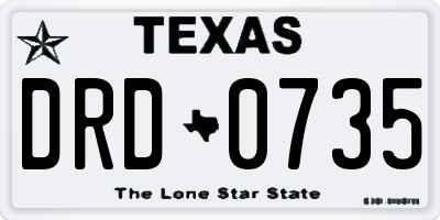 TX license plate DRD0735