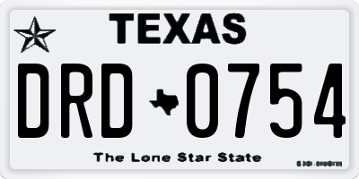 TX license plate DRD0754