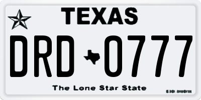 TX license plate DRD0777