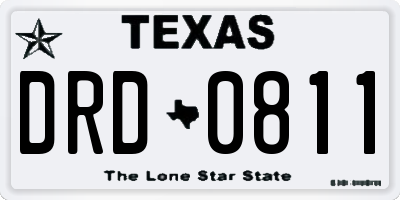 TX license plate DRD0811