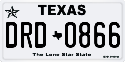 TX license plate DRD0866