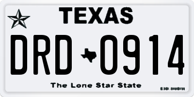 TX license plate DRD0914