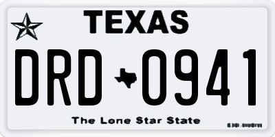 TX license plate DRD0941