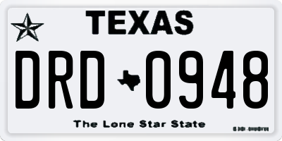 TX license plate DRD0948