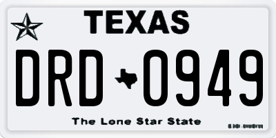 TX license plate DRD0949