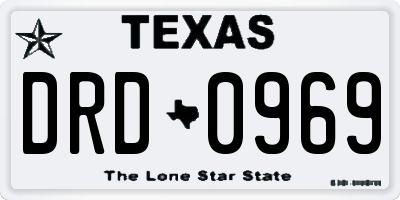 TX license plate DRD0969