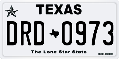 TX license plate DRD0973