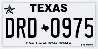 TX license plate DRD0975