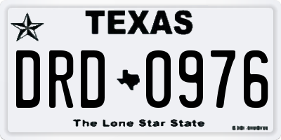 TX license plate DRD0976