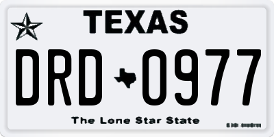 TX license plate DRD0977