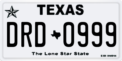 TX license plate DRD0999