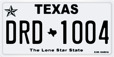 TX license plate DRD1004