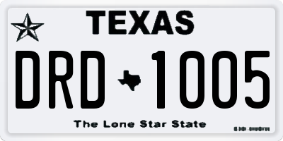 TX license plate DRD1005