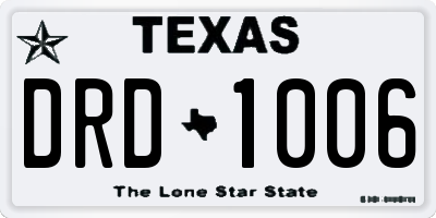 TX license plate DRD1006