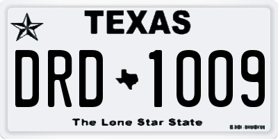 TX license plate DRD1009