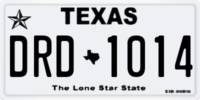 TX license plate DRD1014