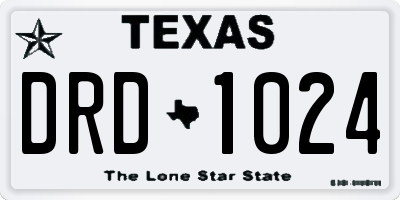 TX license plate DRD1024