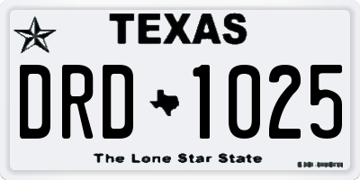 TX license plate DRD1025