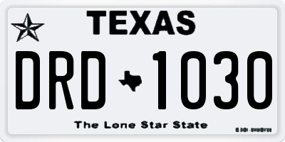 TX license plate DRD1030