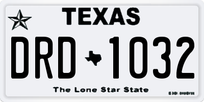 TX license plate DRD1032