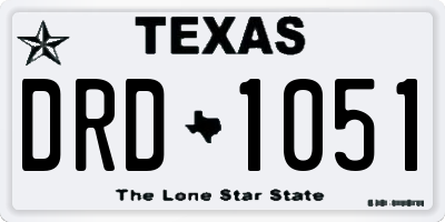 TX license plate DRD1051