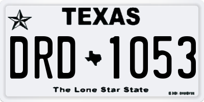 TX license plate DRD1053