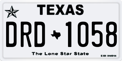 TX license plate DRD1058