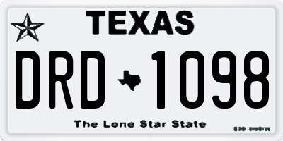 TX license plate DRD1098