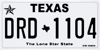 TX license plate DRD1104